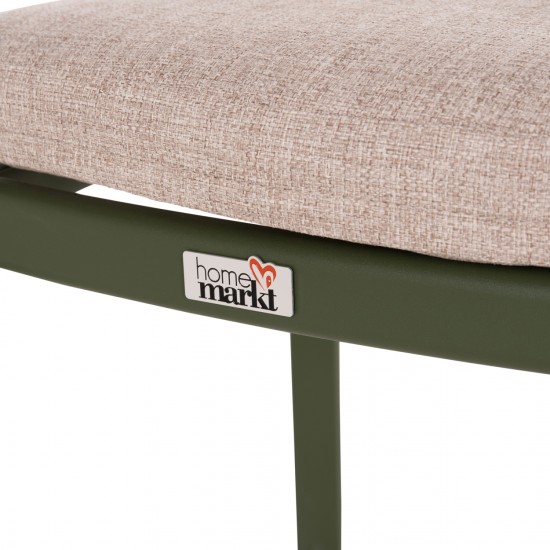 ΠΟΛΥΘΡΟΝΑ ΤΡΑΠΕΖΑΡΙΑΣ ELARA ΠΡΑΣΙΝΟ ΑΛΟΥΜΙΝΙΟ-ΜΠΕΖ OLEFIN--TEAK 56x62x78Υεκ