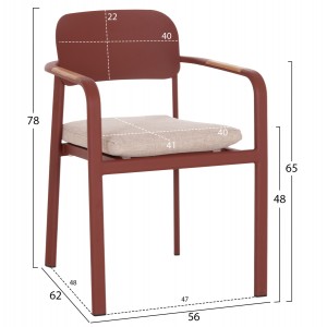 ΠΟΛΥΘΡΟΝΑ ΤΡΑΠΕΖΑΡΙΑΣ ELARA ΚΕΡΑΜΙΔΙ ΑΛΟΥΜΙΝΙΟ-ΜΠΕΖ OLEFIN TEAK 56x62x78Υεκ