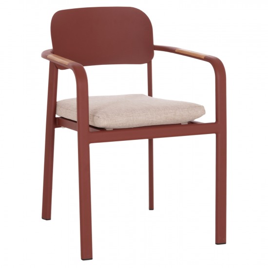 ΠΟΛΥΘΡΟΝΑ ΤΡΑΠΕΖΑΡΙΑΣ ELARA ΚΕΡΑΜΙΔΙ ΑΛΟΥΜΙΝΙΟ-ΜΠΕΖ OLEFIN TEAK 56x62x78Υεκ