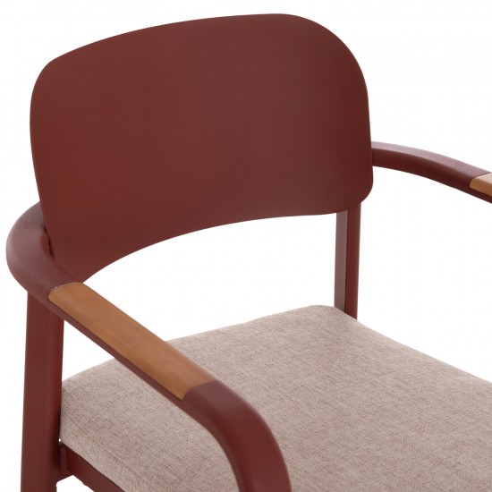 ΠΟΛΥΘΡΟΝΑ ΤΡΑΠΕΖΑΡΙΑΣ ELARA ΚΕΡΑΜΙΔΙ ΑΛΟΥΜΙΝΙΟ-ΜΠΕΖ OLEFIN TEAK 56x62x78Υεκ