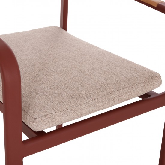 ΠΟΛΥΘΡΟΝΑ ΤΡΑΠΕΖΑΡΙΑΣ ELARA ΚΕΡΑΜΙΔΙ ΑΛΟΥΜΙΝΙΟ-ΜΠΕΖ OLEFIN TEAK 56x62x78Υεκ