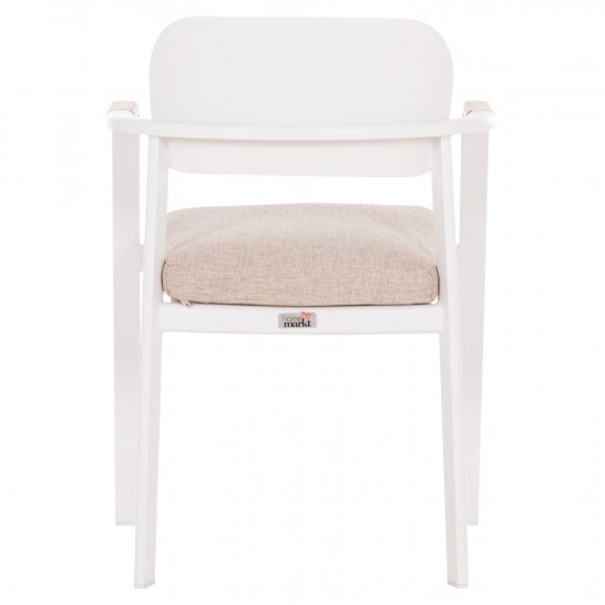 ΠΟΛΥΘΡΟΝΑ ΤΡΑΠΕΖΑΡΙΑΣ ELARA ΛΕΥΚΟ ΑΛΟΥΜΙΝΙΟ-ΜΠΕΖ OLEFIN TEAK 56x62x78Υεκ