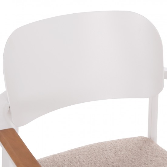 ΠΟΛΥΘΡΟΝΑ ΤΡΑΠΕΖΑΡΙΑΣ ELARA ΛΕΥΚΟ ΑΛΟΥΜΙΝΙΟ-ΜΠΕΖ OLEFIN TEAK 56x62x78Υεκ