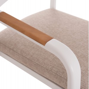 ΠΟΛΥΘΡΟΝΑ ΤΡΑΠΕΖΑΡΙΑΣ ELARA ΛΕΥΚΟ ΑΛΟΥΜΙΝΙΟ-ΜΠΕΖ OLEFIN TEAK 56x62x78Υεκ