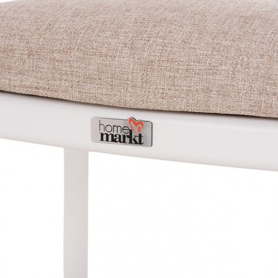 ΠΟΛΥΘΡΟΝΑ ΤΡΑΠΕΖΑΡΙΑΣ ELARA ΛΕΥΚΟ ΑΛΟΥΜΙΝΙΟ-ΜΠΕΖ OLEFIN TEAK 56x62x78Υεκ