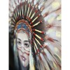INDIAN GIRL ΠΙΝΑΚΑΣ ΔΙΑΚΟΣΜΗΣΗΣ ΚΑΜΒΑΣ ΞΥΛΟ 90x90xH4cm