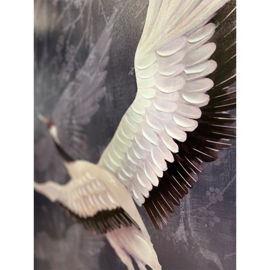 CRANE ΠΙΝΑΚΑΣ ΔΙΑΚΟΣΜΗΣΗΣ ΚΑΜΒΑΣ ΠΕΤΡΟΛ ΛΕΥΚΟ ΞΥΛΟ ΜΑΥΡΟ 82,5x82,5xH5cm