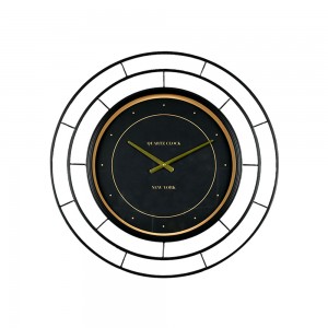 ROYAL BLACK ΡΟΛΟΪ ΤΟΙΧΟΥ ΜΕΤΑΛΛΟ ΓΥΑΛΙ ΜΑΥΡΟ ΧΡΥΣΟ 70x70xH6cm