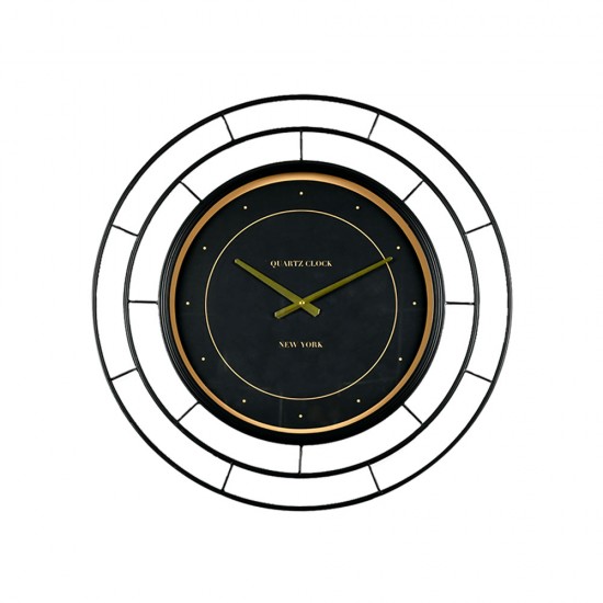 ROYAL BLACK ΡΟΛΟΪ ΤΟΙΧΟΥ ΜΕΤΑΛΛΟ ΓΥΑΛΙ ΜΑΥΡΟ ΧΡΥΣΟ 70x70xH6cm