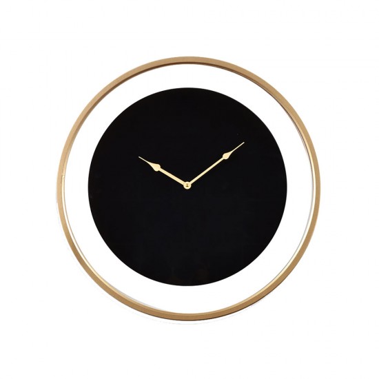 EREBUS ΡΟΛΟΪ ΤΟΙΧΟΥ ΜΕΤΑΛΛΟ ΓΥΑΛΙ ΜΑΥΡΟ ΧΡΥΣΟ 60x60xH5cm