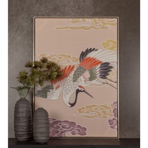 CRANES IN COLOR ΠΙΝΑΚΑΣ ΔΙΑΚΟΣΜΗΣΗΣ ΚΑΜΒΑΣ ΠΟΛΥΧΡΩΜΟ ΞΥΛΟ 70x100xH5cm