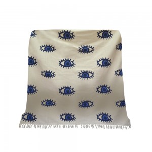 EYES BLUE ΡΙΧΤΑΡΙ ΔΙΑΚΟΣΜΗΤΙΚΟ ΒΑΜΒΑΚΙ ΛΕΥΚΟ ΜΠΛΕ 130x170