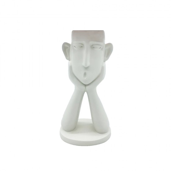 ROMANCE 1 ΒΑΖΟ ΦΙΓΟΥΡΑ POLYRESIN ΑΣΠΡΟ 12,8x8,8xH25,8cm