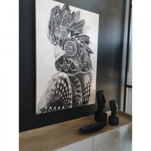 BLACK MAJOR ΠΙΝΑΚΑΣ ΔΙΑΚΟΣΜΗΣΗΣ ΚΑΜΒΑΣ ΛΕΥΚΟ ΜΑΥΡΟ ΞΥΛΟ 80x120xH4cm