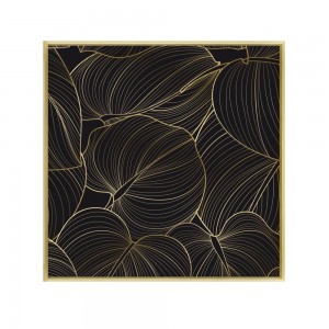 ARBARO ΠΙΝΑΚΑΣ ΔΙΑΚΟΣΜΗΣΗΣ ΚΑΜΒΑΣ ΜΑΥΡΟ ΧΡΥΣΟ ΞΥΛΟ ΚΟΡΝΙΖΑ ΧΡΥΣΟ 51,5x51,5xH4cm