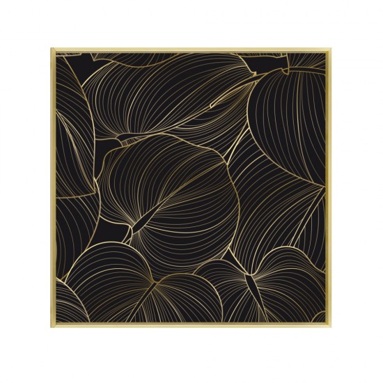 ARBARO ΠΙΝΑΚΑΣ ΔΙΑΚΟΣΜΗΣΗΣ ΚΑΜΒΑΣ ΜΑΥΡΟ ΧΡΥΣΟ ΞΥΛΟ ΚΟΡΝΙΖΑ ΧΡΥΣΟ 51,5x51,5xH4cm