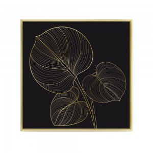 ARBARO ΠΙΝΑΚΑΣ ΔΙΑΚΟΣΜΗΣΗΣ ΚΑΜΒΑΣ ΜΑΥΡΟ ΧΡΥΣΟ ΞΥΛΟ ΚΟΡΝΙΖΑ ΧΡΥΣΟ 51,5x51,5xH4cm