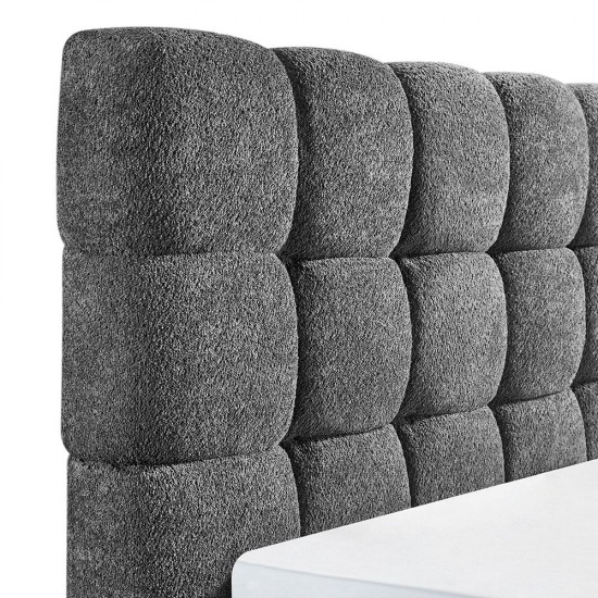 PUFFY ΚΡΕΒΑΤΙ (ΓΙΑ ΣΤΡΩΜΑ 160x200cm) ΓΚΡΙ 228x188x120cm