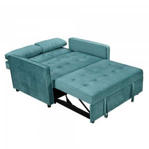 SOLUTION ΚΑΝΑΠΕΣ ΚΡΕΒΑΤΙ 2ΘΕΣΙΟΣ PETROL 133x94x87cm