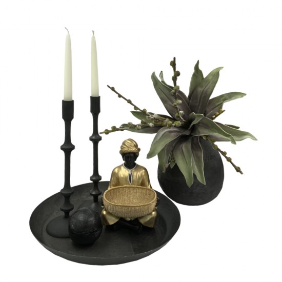 FADE ΔΙΣΚΟΣ ΔΙΑΚΟΣΜΗΣΗΣ 44x44x5cm ΑΛΟΥΜΙΝΙΟ ΜΑΥΡΟ