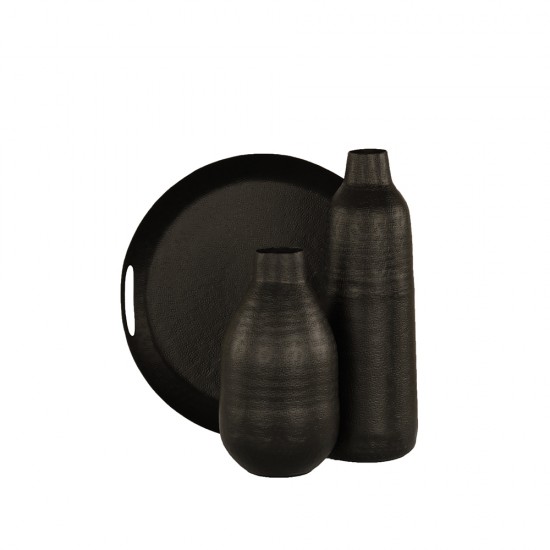 DAHLIA ΔΙΣΚΟΣ ΣΕΡΒΙΡΙΣΜΑΤΟΣ 40x40x6cm ΑΛΟΥΜΙΝΙΟ ΜΑΥΡΟ