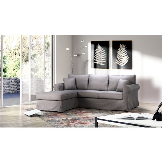 ASHLEY ΚΑΝΑΠΕΣ ΓΩΝΙΑ ΔΕΞΙΑ ΜΕ ΑΠΟΣΥΡΟΜΕΝΟ ΓΚΡΙ 236x171xH91cm