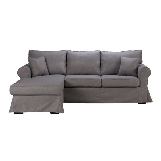 ASHLEY ΚΑΝΑΠΕΣ ΓΩΝΙΑ ΔΕΞΙΑ ΜΕ ΑΠΟΣΥΡΟΜΕΝΟ ΓΚΡΙ 236x171xH91cm