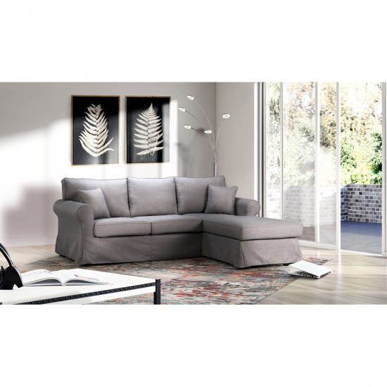 ASHLEY ΚΑΝΑΠΕΣ ΓΩΝΙΑ ΑΡΙΣΤΕΡΗ ΜΕ ΑΠΟΣΥΡΟΜΕΝΟ ΓΚΡΙ 236x171xH91cm