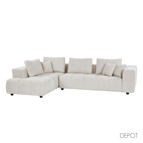 TOMOS ΚΑΝΑΠΕΣ ΓΩΝΙΑ ΑΡΙΣΤΕΡΗ BEIGE LEGASY 15 298x200x85cm