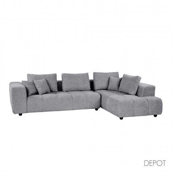 TOMOS ΚΑΝΑΠΕΣ ΓΩΝΙΑ ΔΕΞΙΑ ΓΚΡΙ LEGASY 18 298x200x85cm TOMOS ΚΑΝΑΠΕΣ ΓΩΝΙΑ ΔΕΞΙΑ ΓΚΡΙ LEGASY 18 298x200x85cm