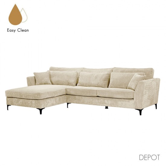 FOREVER ΚΑΝΑΠΕΣ ΓΩΝΙΑ ΑΡΙΣΤΕΡΗ BEIGE ΚΟΤΛΕ 316x185xH92cm