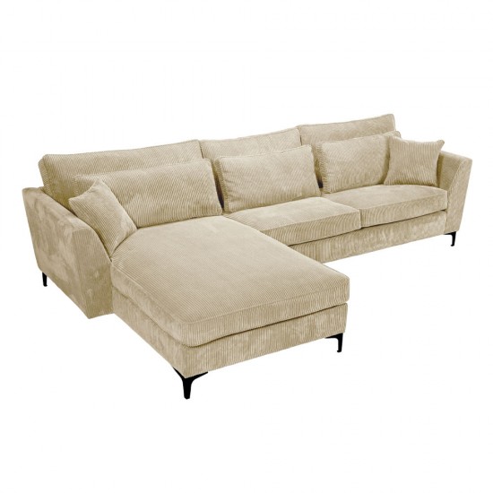 FOREVER ΚΑΝΑΠΕΣ ΓΩΝΙΑ ΑΡΙΣΤΕΡΗ BEIGE ΚΟΤΛΕ 316x185xH92cm