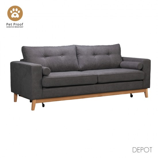 LUSSO ΚΑΝΑΠΕΣ ΚΡΕΒΑΤΙ 3ΘΕΣΙΟΣ ΓΚΡΙ LINO 17 218x85x87