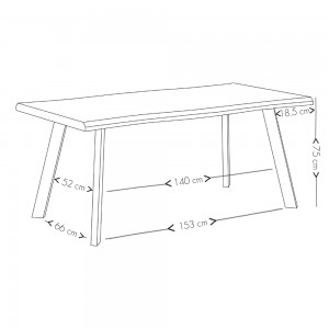 BRICK-URBAN ΤΡΑΠΕΖΙ ΚΑΡΥΔΙ 180x90xH75cm