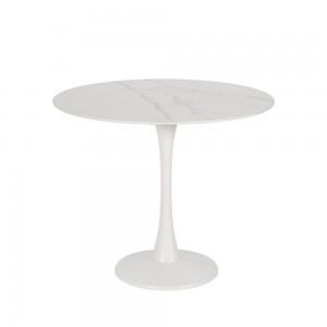 SNOW ΤΡΑΠΕΖΙ ΡΟΤΟΝΤΑ ΛΕΥΚΟ D90xH75cm