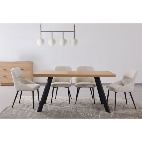 VILLE ΤΡΑΠΕΖΙ ΦΥΣΙΚΟ ΣΚΟΥΡΟ 160x80xH76cm