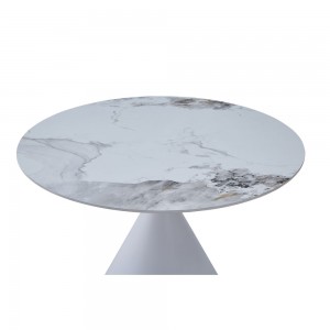 ATRIUM ΤΡΑΠΕΖΙ ΛΕΥΚΟ ΜΕ ΟΨΗ ΜΑΡΜΑΡΟΥ 110x110x76cm