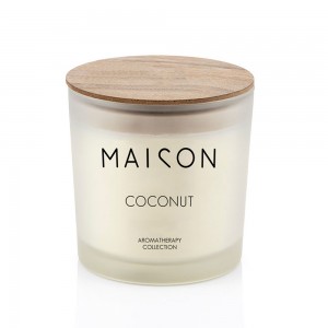 CALMNESS ΚΕΡΙ ΑΡΩΜΑΤΙΚΟ 10x10x10cm ΓΥΑΛΙ ΛΕΥΚΟ ΦΥΣΙΚΟ ΞΥΛΟ