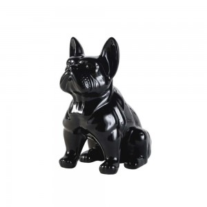 BULLDOG ΔΙΑΚΟΣΜΗΤΙΚΟ ΣΚΥΛΟΣ 19.5x14.5x23cm POLYRESIN ΜΑΥΡΟ GLOSSY