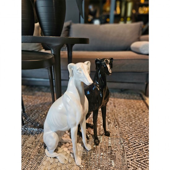 ΙΒΙΖΑΝ ΔΙΑΚΟΣΜΗΤΙΚΟ ΣΚΥΛΟΣ 39.5x22.5x10.5cm POLYRESIN ΛΕΥΚΟ GLOSSY