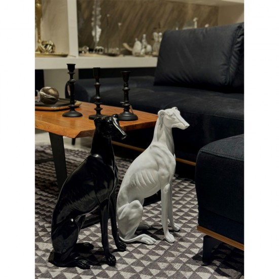 ΙΒΙΖΑΝ ΔΙΑΚΟΣΜΗΤΙΚΟ ΣΚΥΛΟΣ 39.5x22.5x10.5cm POLYRESIN ΛΕΥΚΟ GLOSSY