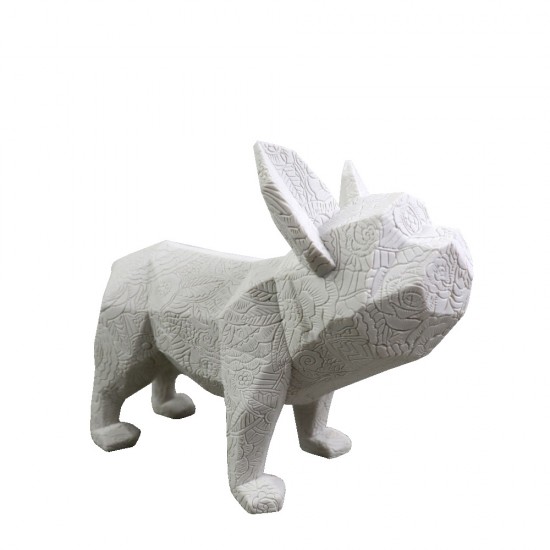 MONTY A ΔΙΑΚΟΣΜΗΤΙΚΟ ΣΚΥΛΟΣ 23x12x18cm POLYRESIN ΛΕΥΚΟ