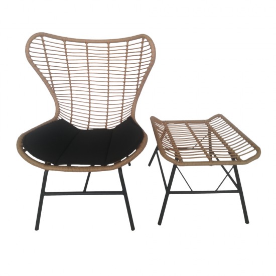 BUTTERFLY ΠΟΛΥΘΡΟΝΑ ΦΥΣΙΚΟ ΜΑΥΡΟ 89x78xH106,5cm