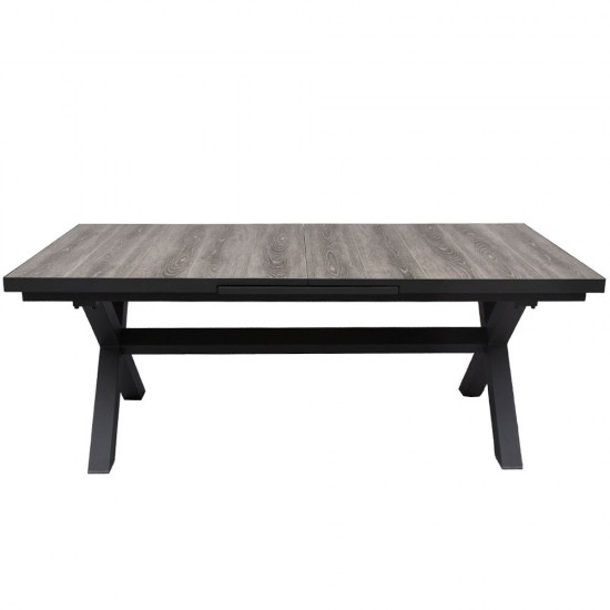 SORPRESA ΤΡΑΠΕΖΙ ΕΠΕΚΤΕΙΝΟΜΕΝΟ-Η ΓΚΡΙ ΓΚΡΙ ΣΚΟΥΡΟ 202x101xH77cm