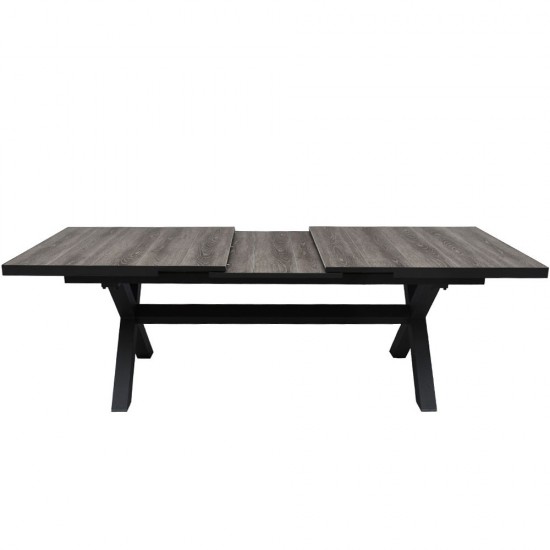 SORPRESA ΤΡΑΠΕΖΙ ΕΠΕΚΤΕΙΝΟΜΕΝΟ-Η ΓΚΡΙ ΓΚΡΙ ΣΚΟΥΡΟ 202x101xH77cm