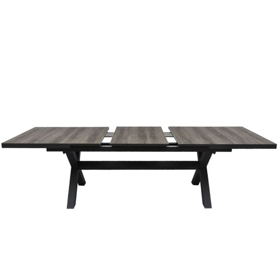 SORPRESA ΤΡΑΠΕΖΙ ΕΠΕΚΤΕΙΝΟΜΕΝΟ-Η ΓΚΡΙ ΓΚΡΙ ΣΚΟΥΡΟ 202x101xH77cm