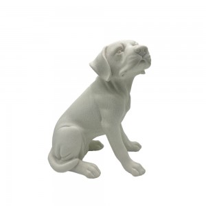 BORIS ΔΙΑΚΟΣΜΗΤΙΚΟ ΣΚΥΛΟΣ 24x18x29cm POLYRESIN ΛΕΥΚΟ