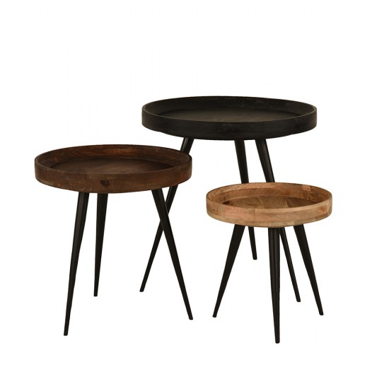 LAMA SIDE TABLE SET2 D60xH62cm-D40xH42cm