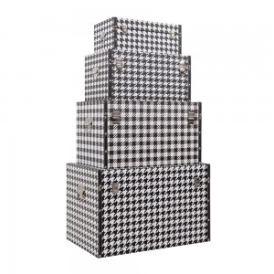 FERRE ΜΠΑΟΥΛΑ SET 4ΤΕΜ ΜΑΥΡΟ ΛΕΥΚΟ 64-56-48-40x40-34-28-20xH40-32-23-16cm