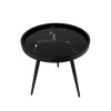 MARM SIDE TABLE ΜΑΥΡΟ ΜΕ PATTERN ΜΑΥΡΟ 49.5x49.5x52cm